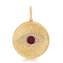 Load image into Gallery viewer, 14k Gold &amp; Ruby Evil Eye Charm
