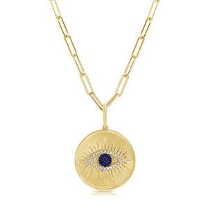 14k Gold & Diamond Evil Eye Charm