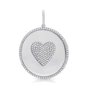 14k Gold & Diamond Heart Charm