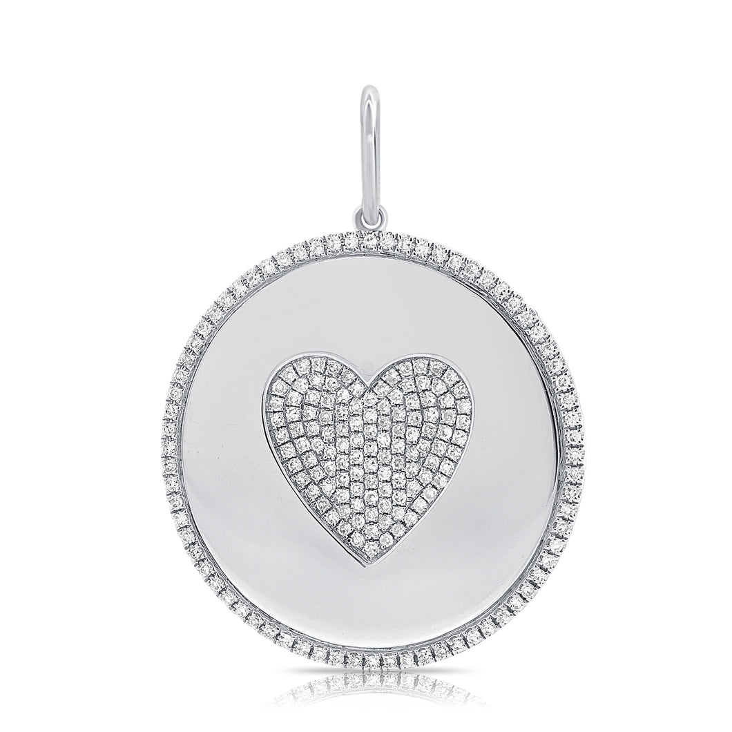 14k Gold & Diamond Heart Charm