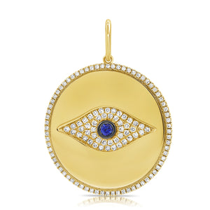 14k Gold & Diamond Evil Eye Charm