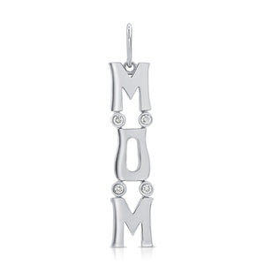 14k Gold & Diamond Mom Charm
