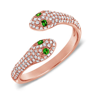 14k Gold & Diamond Snake Ring