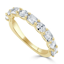Load image into Gallery viewer, 14k Gold Emerald-Cut &amp; Oval Diamond Ring