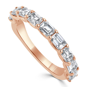 14k Gold Emerald-Cut & Oval Diamond Ring