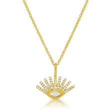 Load image into Gallery viewer, 14k Gold &amp; Diamond Evil Eye Necklace