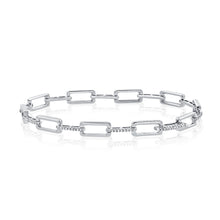 Load image into Gallery viewer, 14k Gold &amp; Diamond Rectangle Link Bracelet