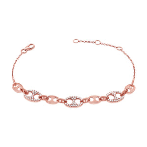 14k Gold & Diamond Link Bracelet