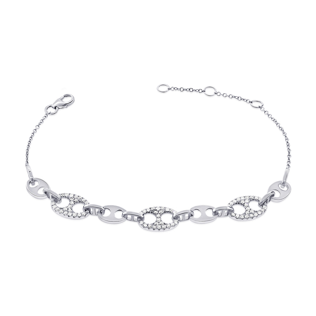 14k Gold & Diamond Link Bracelet