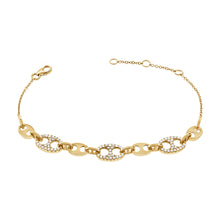 Load image into Gallery viewer, 14k Gold &amp; Diamond Link Bracelet