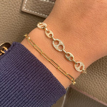 Load image into Gallery viewer, 14k Gold &amp; Diamond Link Bracelet