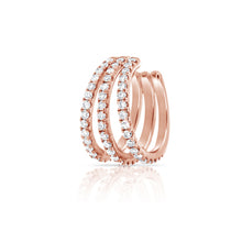 Load image into Gallery viewer, 14k Gold &amp; Diamond Triple Row Single Earring Cuff