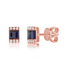 Load image into Gallery viewer, 14k Gold &amp; Sapphire Stud Earrings