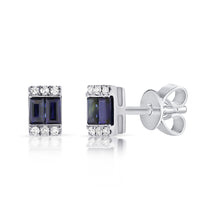 Load image into Gallery viewer, 14k Gold &amp; Sapphire Stud Earrings