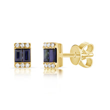 Load image into Gallery viewer, 14k Gold &amp; Sapphire Stud Earrings