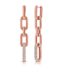 Load image into Gallery viewer, 14k Gold &amp; Diamond Paperclip Link Earrings