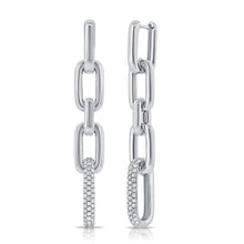 Load image into Gallery viewer, 14k Gold &amp; Diamond Paperclip Link Earrings