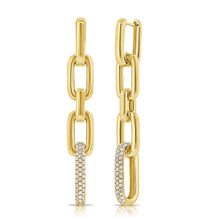 Load image into Gallery viewer, 14k Gold &amp; Diamond Paperclip Link Earrings