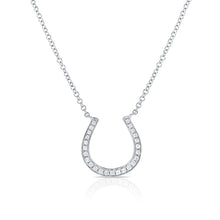 Load image into Gallery viewer, 14K Gold &amp; Diamond Horseshoe Necklace