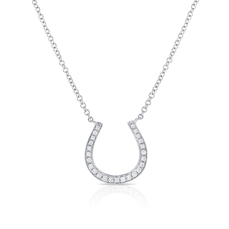 14K Gold & Diamond Horseshoe Necklace
