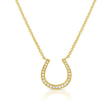 Load image into Gallery viewer, 14K Gold &amp; Diamond Horseshoe Necklace