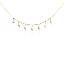 Load image into Gallery viewer, 14k Gold Diamond Lightning Bolt Necklace