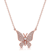 Load image into Gallery viewer, 14K Gold &amp; Diamond Butterfly Necklace