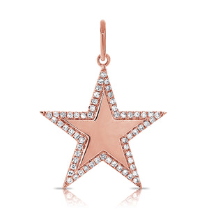 14k Gold & Diamond Star Charm