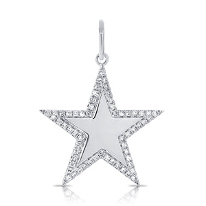 14k Gold & Diamond Star Charm