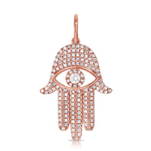 Load image into Gallery viewer, 14k Gold &amp; Diamond Evil Eye Hand Charm
