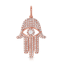 Load image into Gallery viewer, 14k Gold &amp; Diamond Evil Eye Hand Charm