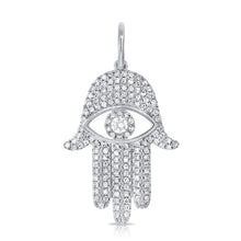 Load image into Gallery viewer, 14k Gold &amp; Diamond Evil Eye Hand Charm