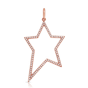 14k Gold & Diamond Star Charm