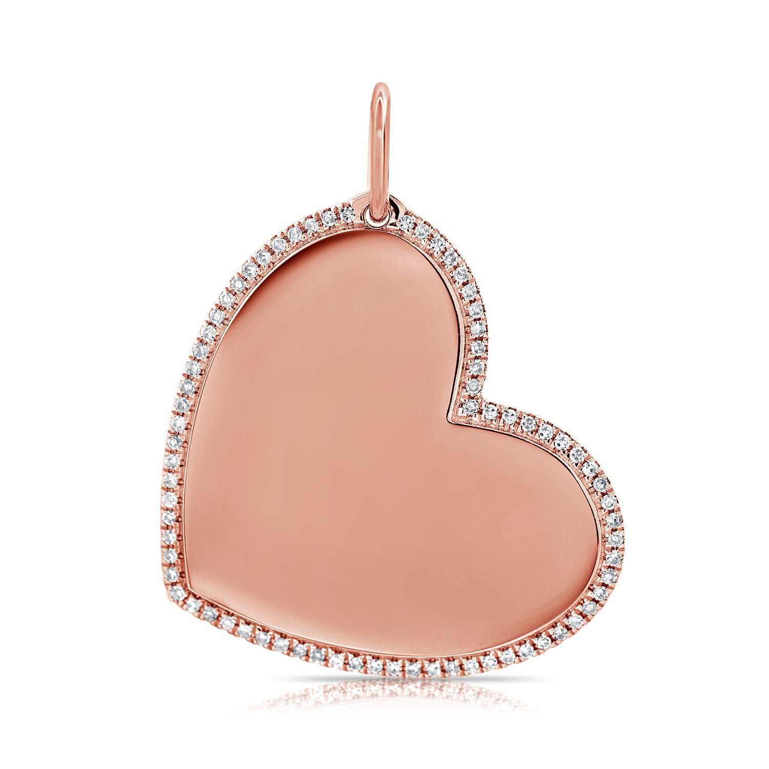 14k Gold & Diamond Heart Charm-0.49ct.