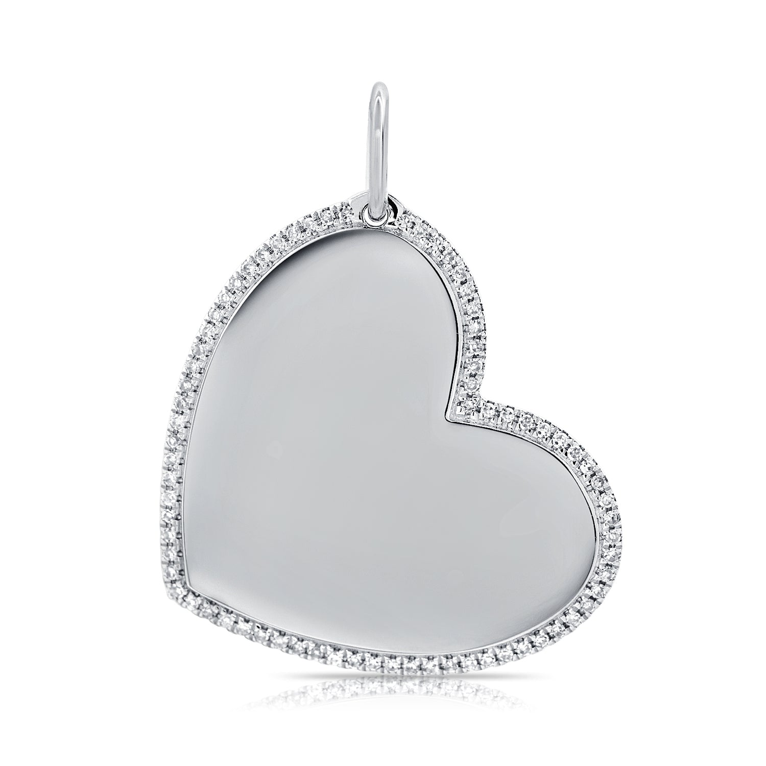 14k Gold & Diamond Heart Charm-0.49ct.