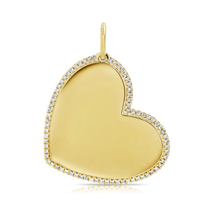 14k Gold & Diamond Heart Charm