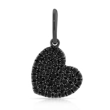Load image into Gallery viewer, 14k Gold &amp; Black Diamond Heart Charm