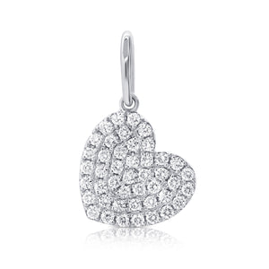 14k Gold & Diamond Heart Charm