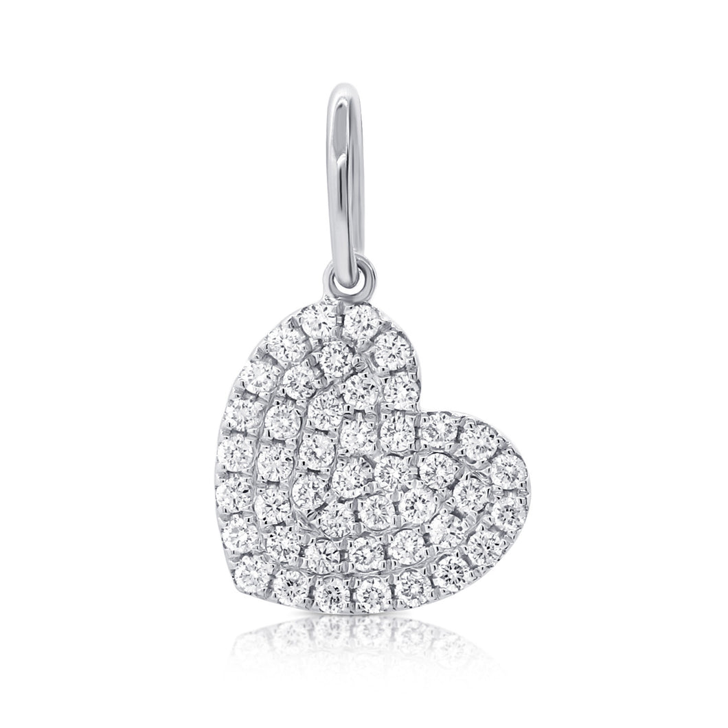 14k Gold & Diamond Heart Charm