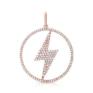 14k Gold & Diamond Lightning Bolt Charm