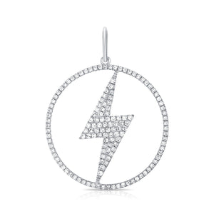 14k Gold & Diamond Lightning Bolt Charm