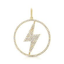 Load image into Gallery viewer, 14k Gold &amp; Diamond Lightning Bolt Charm