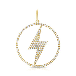 14k Gold & Diamond Lightning Bolt Charm
