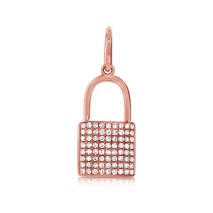 14k Gold & Diamond Lock Charm