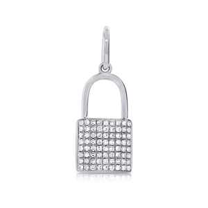 14k Gold & Diamond Lock Charm