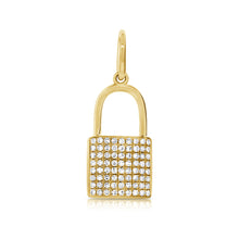 Load image into Gallery viewer, 14k Gold &amp; Diamond Lock Charm