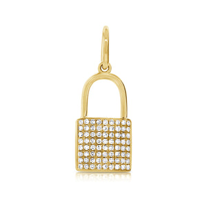 14k Gold & Diamond Lock Charm