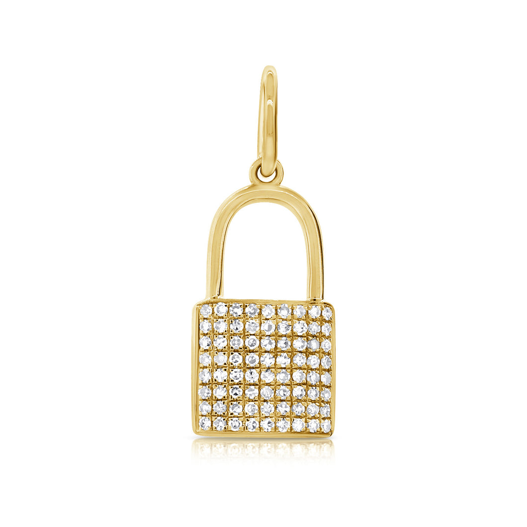 14k Gold & Diamond Lock Charm