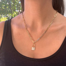 Load image into Gallery viewer, 14k Gold &amp; Diamond Lock Charm