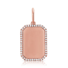 Load image into Gallery viewer, 14k Gold &amp; Diamond Dog Tag Charm